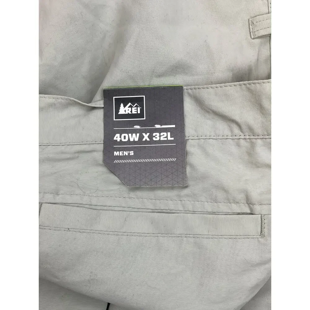 REI Pants Mens 40 x 32 Beige Adventure Performance Outdoor Quick Dry UPF 50+ NWT